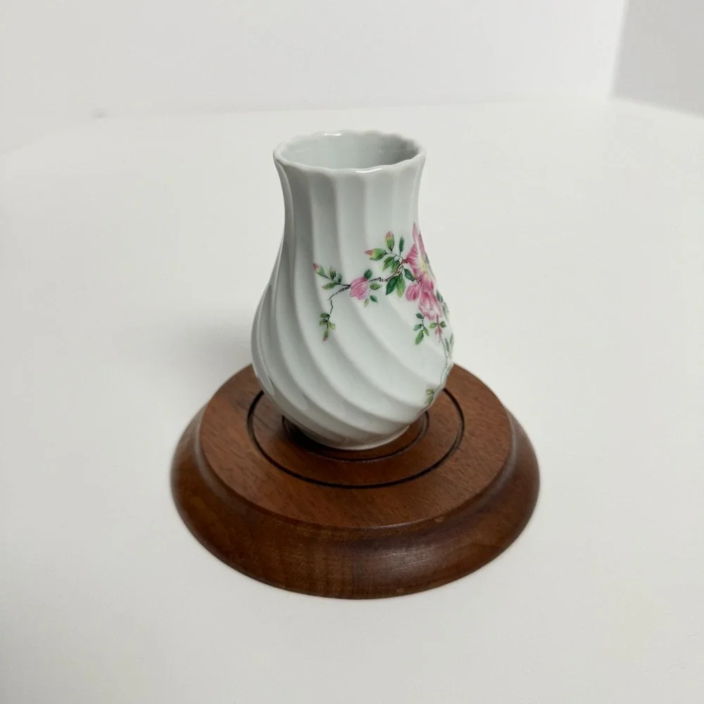 Haviland Limoges France‎ Bud Vase Pink Floral Swirl Porcelain Mini Vase 4